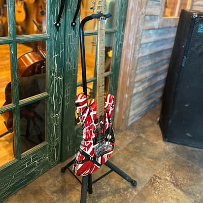 2026 EVH Frankenstein Frankie Strip Series Red and Black Relic Electric Guitar image 2