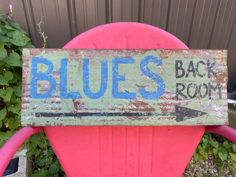 Sign Art " Blues back room " - Old tin image 1