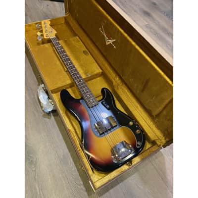 Fender Custom Shop Precision Bass 1960 Relic 3TSB Black Pickguard image 6