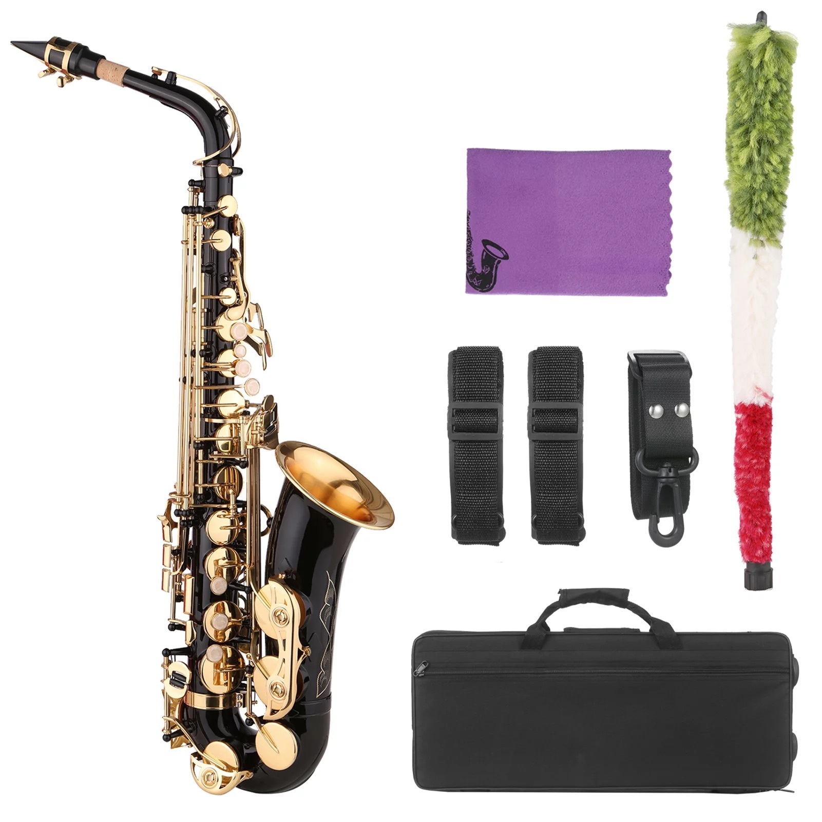 OEM Black E-Flat Beginners Brass Eb Alto Saxophone with Carrying Case photo 1