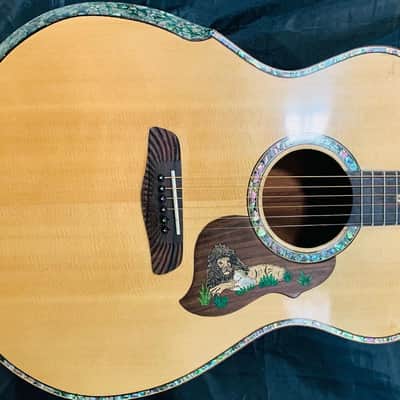 Blueberry Handmade Jumbo Acoustic Guitar Faith - Lion and Lamb Motif image 5