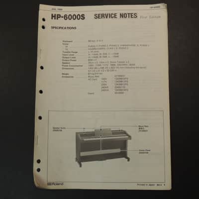 Roland HP-6000S Service Notes  / Manual [Three Wave Music]
