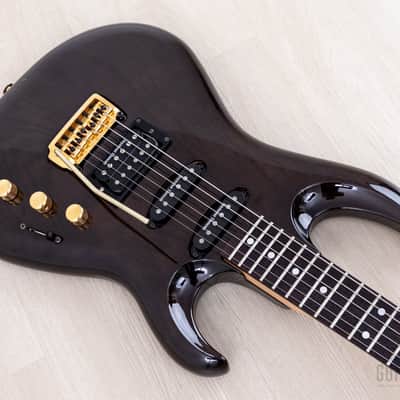 1990s Aria Pro II Custom Shop Gerry McGee Signature The Ventures SSH Superstrat, Trans Black w/ Seymour Duncan, Japan image 8