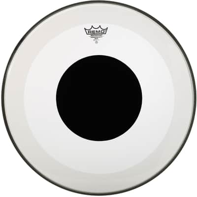 Remo Powerstroke P3 Clear Top Black Dot Bass Drum Head 24"
