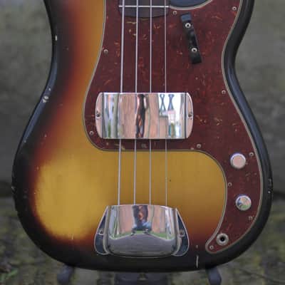 Fender Custom Shop '64 Precision Bass, Relic - Bleached 3-color Sunburst image 1