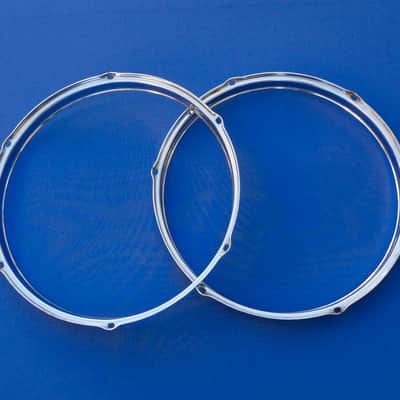 Slingerland Chrome Over Steel 13" Hoops 6 Holes Niles Vintage image 3