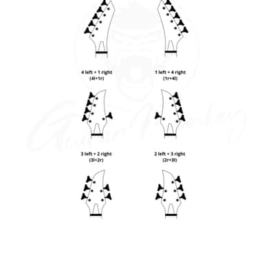 Guitar Monkey 4-String Set Bass Tuning Machine Heads/Tuners (2l+2r, 4l, 4r, 3l+1r, 1l+3r) Gold image 2