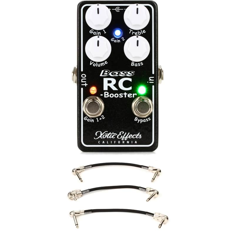 Xotic Bass RC Booster V2 Pedal with 3 Patch Cables image 1