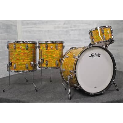 Used Ludwig Classic Maple 4pc Drum Set Citrus Mod - Very Good