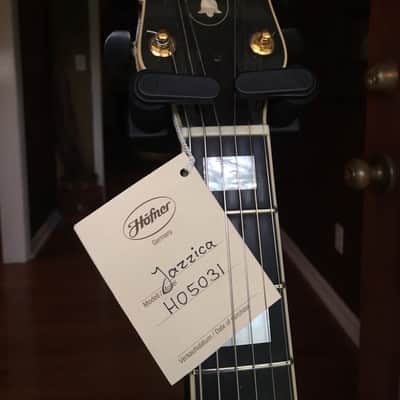 Hofner Jazzica Carved Top Jazz Guitar w/ Hardshell case- German made, very acoustically resonant image 2