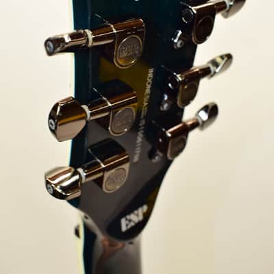 ESP EC-200QM Electric Guitar, See Thru Blue w/ Case image 11