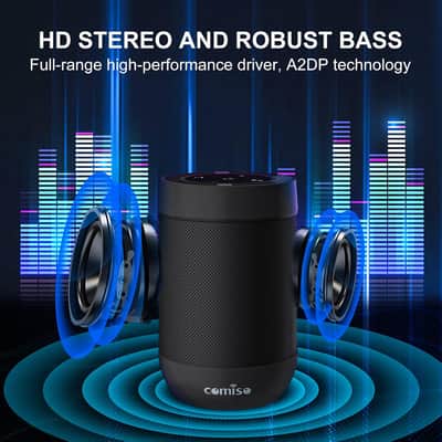 Portable Bluetooth Speaker with TF Card Support, IP65 Waterproof Wireless Audio Speaker for Outdoor, Travel, Beach & Home Use image 5