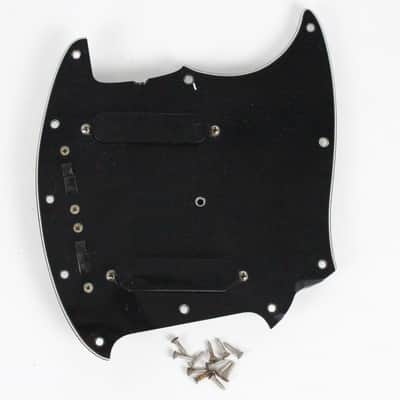 1977 Vintage Fender Mustang Loaded Pickguard Pickups Black USA w/Original Screws 1970s image 1
