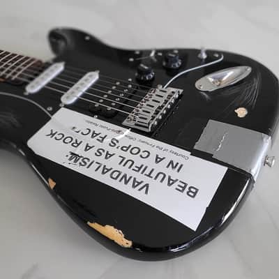 Kurt Cobain Vandalism Strat Replica (Relic) Nirvana Squier | Reverb