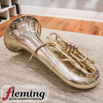 Miraphone CC1291 Professional 5-Valve 5/4 CC Tuba - Silver Plate image 4