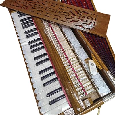 Superbrass Calcutta Fixed Design (non-folding) Professional Teak Wood Harmonium w Palitana Reeds. USA TARIFF INCLUDED image 6