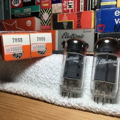 2x Vintage Matched NOS 7868 GE USA Power Tubes w/ OE Boxes Included ~ (7591A Equivalent w/Adapter) ~ Fisher Bogen Ampeg + more OEMs + Guitar Amps (2 Pairs In Stock) image 1