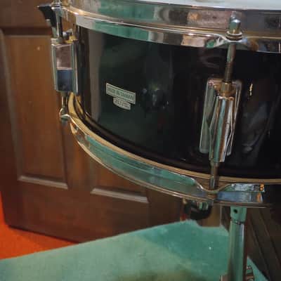 Maxwin by Pearl 14"(diameter)x5.5"(depth) Snare Drum  Black Wrap Over Wood 1970's/80's - Black Wrap image 5