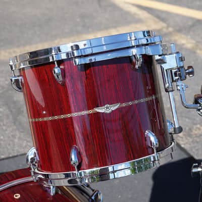 Tama/Japan Star Series 3pc Pure Bubinga Shell Pack - Dark Red Cordia Lacquer | 13", 16", 22" image 7