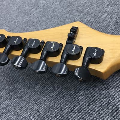 Aria Pro II VP-40 Lefty Dark Red Left handed superstrat with unique inlay image 3