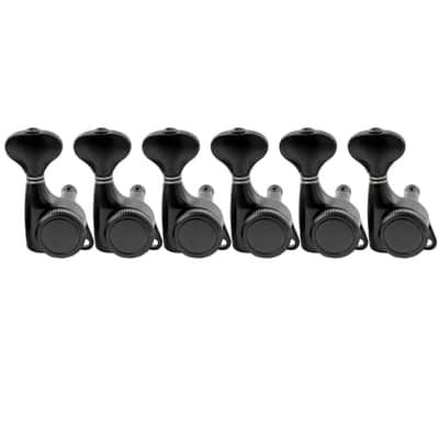 Brio 6-in-Line Locking Tuners – 18:1 Ratio with G-Style Buttons - Black Finish image 5