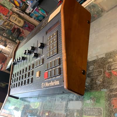 Oberheim DMX 8-Voice Drum Machine 1981 - Blue with Wood Sides image 2