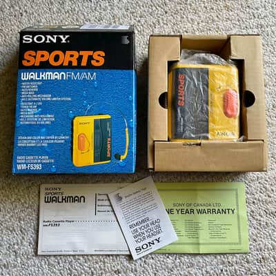 [Full Box] Sony WM-FS393 Walkman Cassette Player, Cute Yellow, New in Box ! image 2