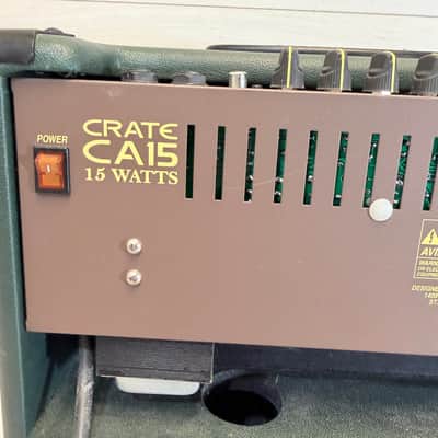 Crate CA15 Acoustic Amplifier 15W Dual Channel with Reverb late ’90s / early 2000s - Green Tolex image 10