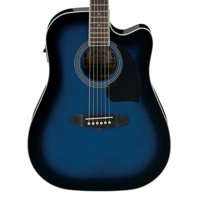 Used Ibanez PF15ECE PF Series Dreadnought A/E Guitar - Blue image 1