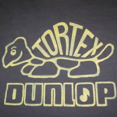 new (NO packaging / NO hang tag) A+ genuine Dunlop TORTEX MEN'S "VINTAGE" T-SHIRT, DSD31MTSM, Size Medium - Black, 100% Cotton, Short Sleeve - Graphic is yellowish-gold (this is NOT a vintage shirt) the graphic / logo is vintage style image 3