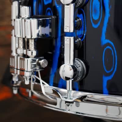 Sonor 7x14" SQ2 Medium Beech Snare Drum - Blue Tribal image 3