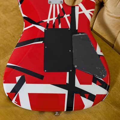 EVH Striped Series Left Handed Electric Guitar - Red, Black and White Stripes image 11