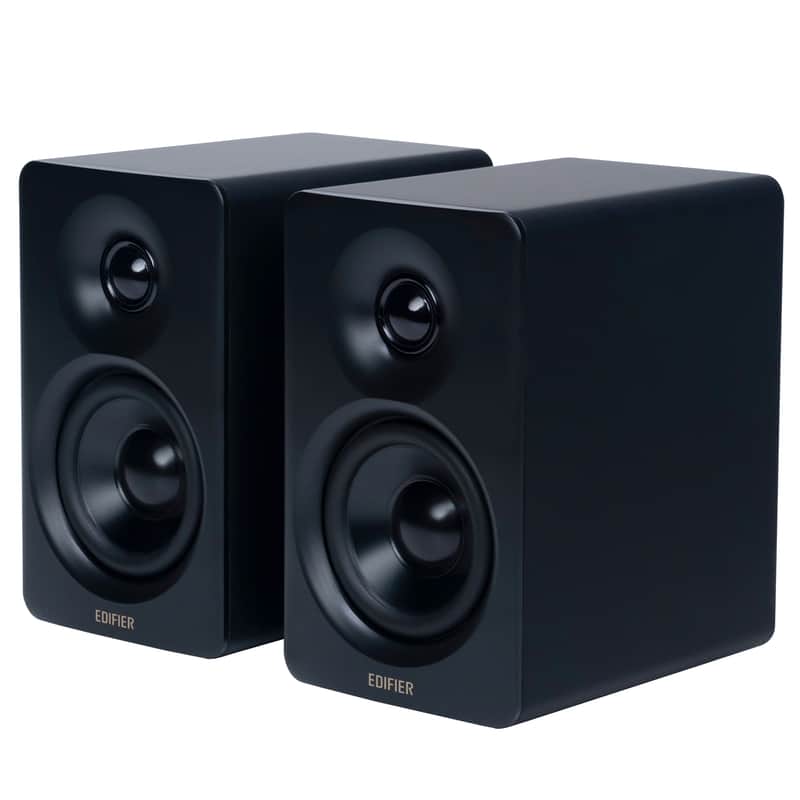 Edifier Bookshelf Speakers, 66W RMS Desktop Speakers, Hi-Res Audio & Hi-Res Wireless Audio Computer Speakers, Bluetooth V5.3 Speakers with USB-C AUX Input and Stands – Black image 1