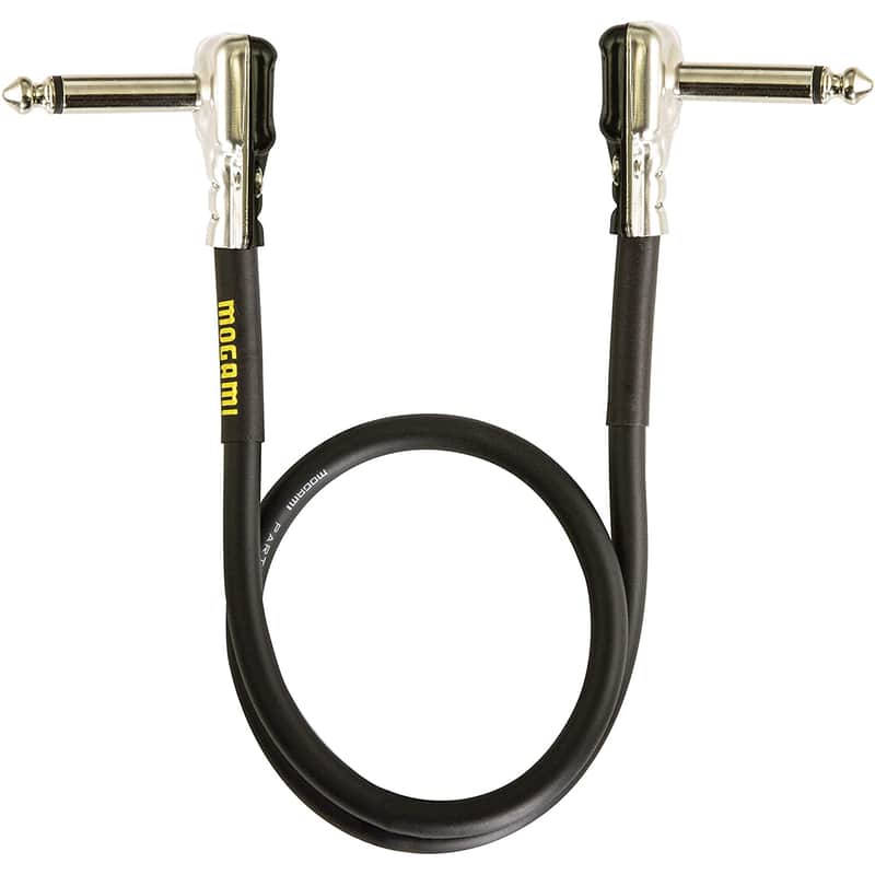 Mogami Gold Instrument PRR Pancake Style Dual Right-Angle Pedal Patch Cable, 1.5' (18'') image 1