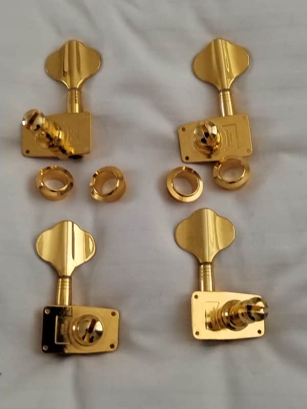 Jin Ho Gold Bass Tuners 2L + 2R (NOT 4 in a line) image 1