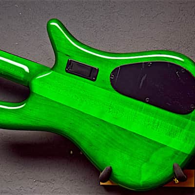 Spector Left Handed Euro 4LX 2016 Trans Green Flame Top Lefty Bass Guitar image 4