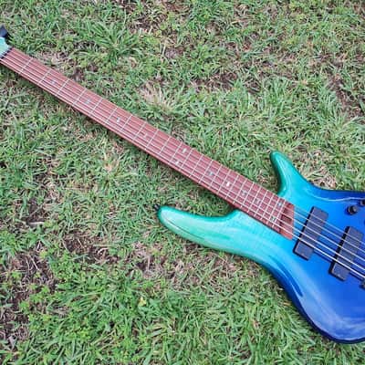 2018-19 Ibanez SR875 SoundGear Bass - Blue Reef  Gradation Finish image 1