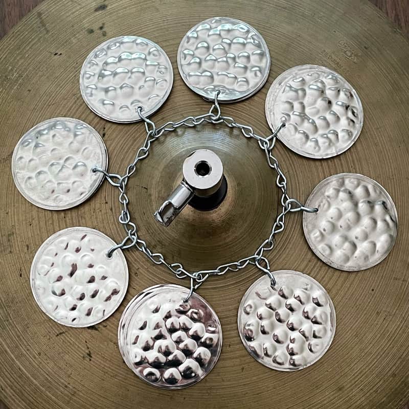 Upcycled Percussion - Hammered Ching Ring - Hi Hat Tambourine image 1