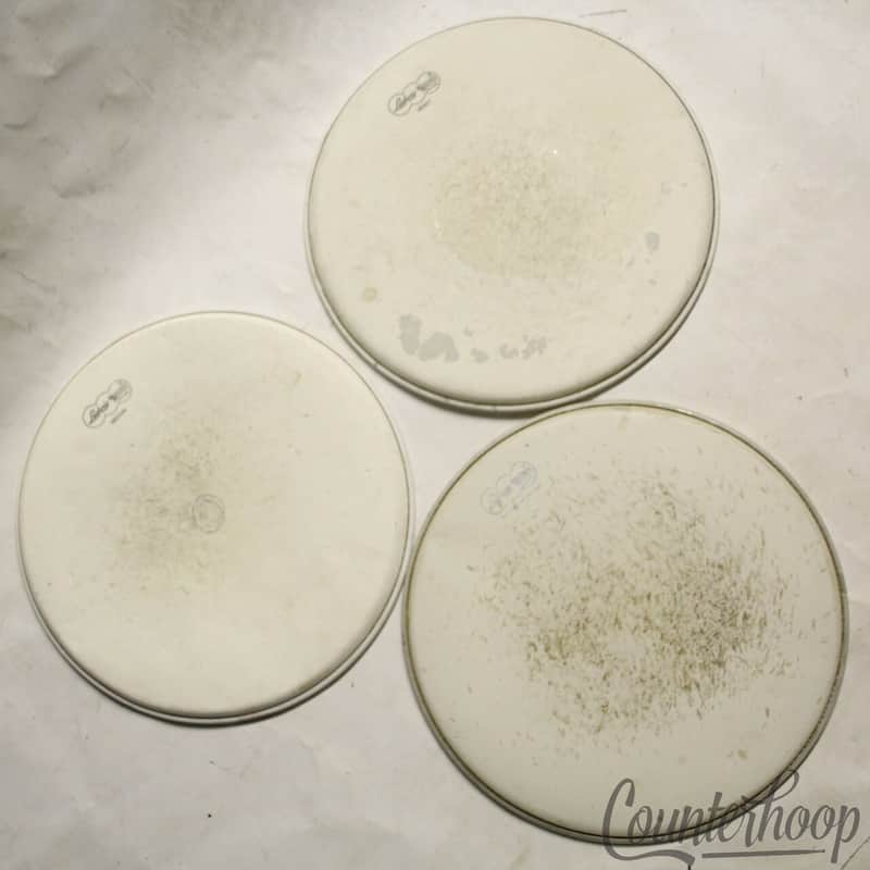 *Ludwig 3x 14" Vintage Drum Heads Coated Orchestra/Medium/Heavy 60s White 1x Dot image 1