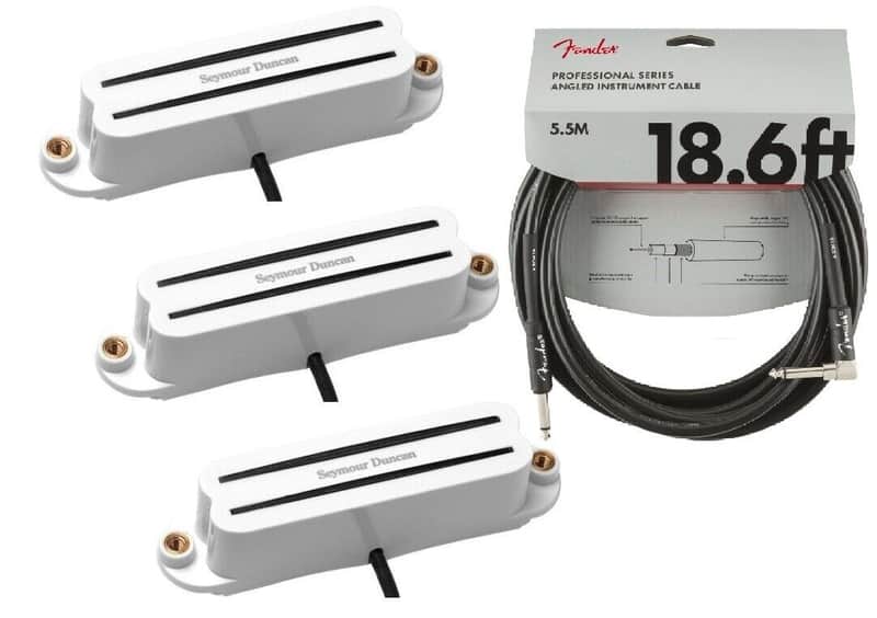 Seymour Duncan SHR-1 Hot Rails Set White Single Coil Strat Pickups (FENDER 18FT ) SHR-1b & 2- SHR-1n image 1