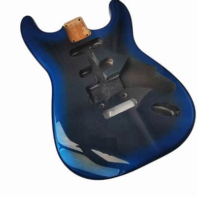 Blue Burst Alder Wood Strat Style Electric Guitar Body DIY Project image 2
