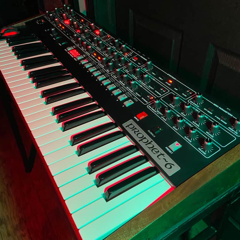 Sequential Prophet-6 49-Key 6-Voice Polyphonic Synthesizer 2018 - 2020 - Black with Wood Sides image 1