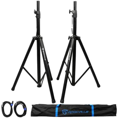 (2) Rockville RSG12 12” 3-Way 1000 Watt 8 Ohm Passive DJ PA Speaker +Stands +Cables image 6