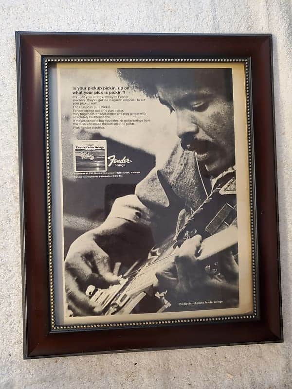 1974 Fender Guitars Promotional Ad Framed Phil Upchurch Coronado Original image 1