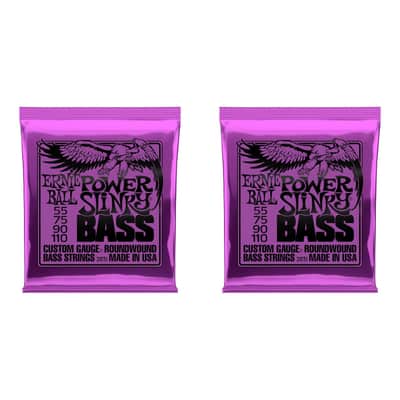 Ernie Ball 2831 Power Slinky Nickel Wound Electric Bass Guitar Strings 2-Pack - .055-.110 image 1