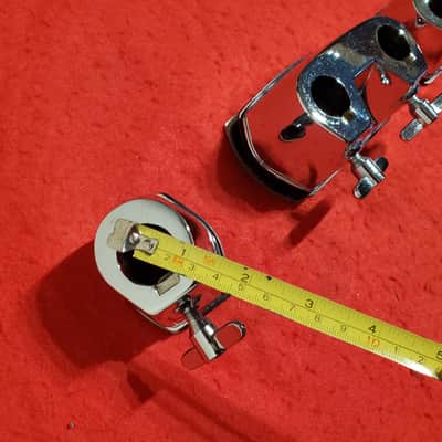 3PC Bass Drum, Tom Drums Mounts Complete W/Hardware - Ultra Clean A+ 1990's. - Chrome & S.S. image 5