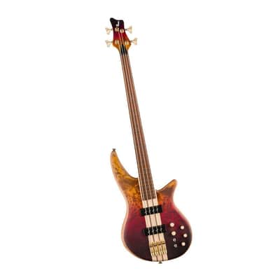 Jackson Pro Series Spectra Bass SBP IV 4-String Right-Handed Bass Guitar with Multi-Laminated Body and Caramelized Jatoba Fingerboard (Amber Flame) image 4