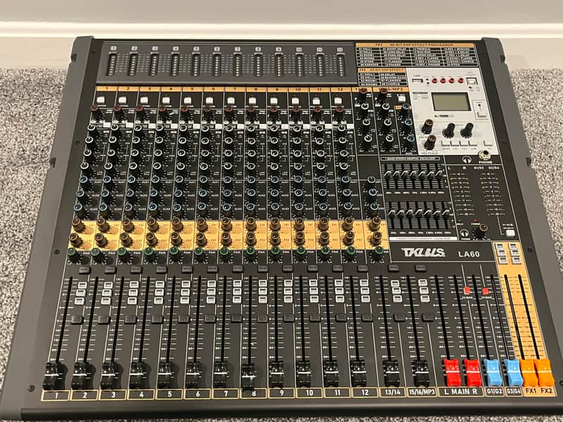 TKLBLS LA60 Professional Audio Mixer, 16 Channel Sound Board Mixing Console, Dual DSP image 1