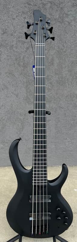 Mint Ibanez BTB625EXBKF Iron Label 5-String Electric Bass Guitar, Flat Black 9lb11oz image 1