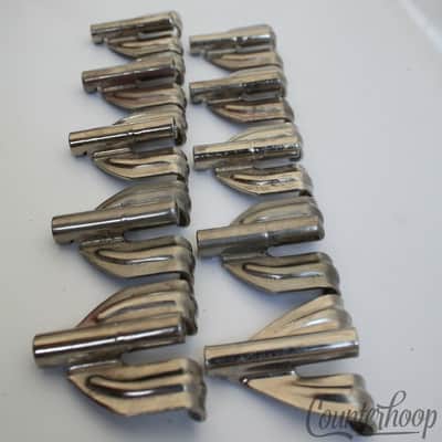*Ludwig 10x Bass Drum Tension Rod Claws Nickel Vintage 40s WFL Super Classic Set image 2